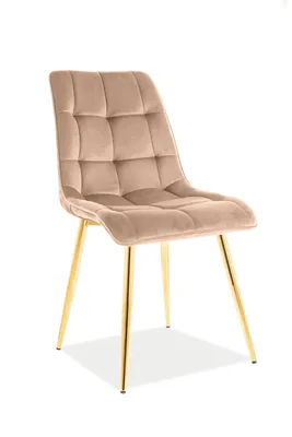 Zdjęcie produktu dla Krzesło tapicerowane CHIC VELVET GOLD beżowe