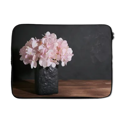 Produktbild von MuchoWow® Laptop Hülle 13 Zoll Stilleben - Hortensie - Rosa Laptoptasche - Laptophülle - Sleeve - Rundumschutz
