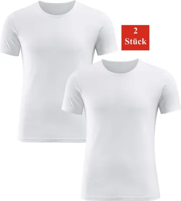 Produktbild von Herren 2x Unterhemd aus 100 % Baumwolle – Nahtloses Basic Shirt ohne Seitennähte, atmungsaktiv & hautfreundlich Weiß/M