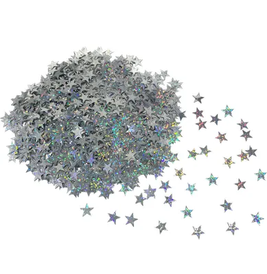 Produktbild von Oblique Unique Stern Konfetti Tisch Streu Irisierend Deko für Weihnachten Geburtstag Party Silberne Hochzeit JGA - silber
