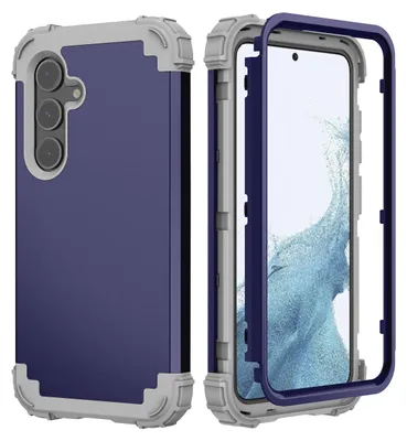Produktbild von Galaxy S25 Hülle, 3 in 1 Hybrid PC TPU Stossfest Robust Schutzhülle für Samsung Galaxy S25 Navy blau