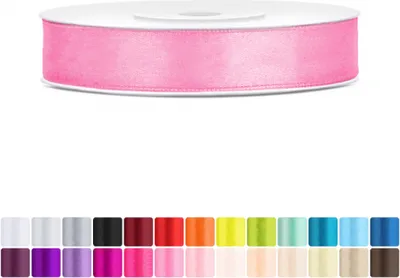 Produktbild von Satinband 12mm Rosa - 25 Meter Rolle Geschenk- & Schleifenband