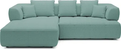Produktbild von DomoHome Avangarde Ecksofa Moderne Eckcouch mit Verstellbarer Sitztiefe Wasserabweisendem Aragon-Stoffbezug und Hochwertiger Polsterung Linkes Layout 182x285x86cm Türkis