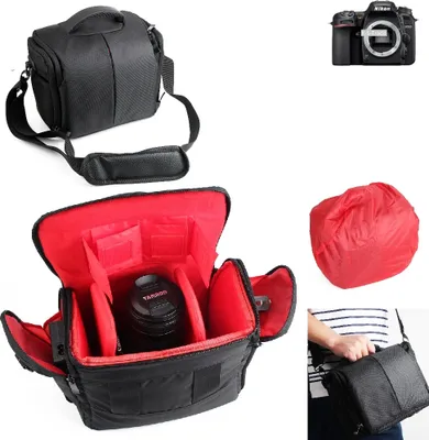 Produktbild von K-S-Trade Kompatibel mit Nikon D7500 Kameratasche Fototasche Schultertasche Zubehör Tasche einteilbare Trennwänden für Systemkamera, DSLR DSLM SLR,