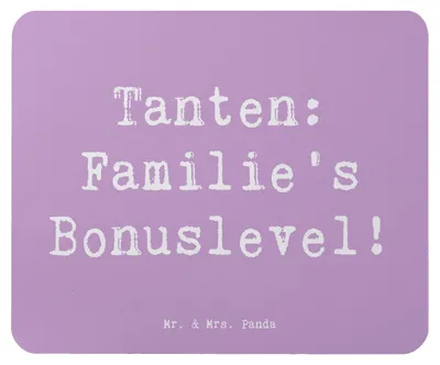 Produktbild von Mr. & Mrs. Panda Mousepad Spruch Tante Bonuslevel - Lavendeltraum - Geschenk, laptop, Nichte, Geschenke, Mouse Pad, Handarbeit, Verwandtschaft, Lustig, computermatte