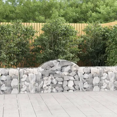 Zdjęcie produktu dla VidaXL Gabiony 7 szt. sklepione 200x30x60/80 cm ocynkowane żelazo