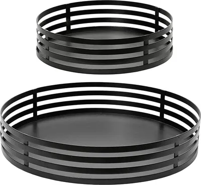 Obrázek produktu pro Sada železných podnosů černá ø38 a ø28 cm, 2 kusy