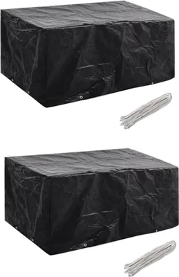 Image de The Living Store Housses pour meubles de jardin 2 pcs. 8 oeillets 180x140 cm