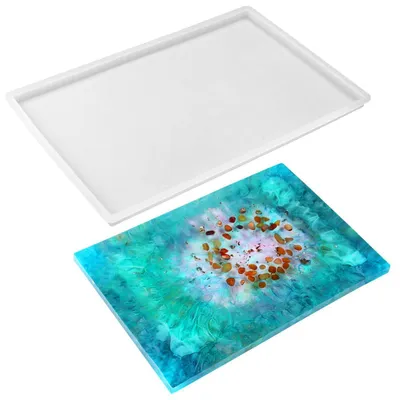 Produktbild von Silikonform Tablett Groß 30x20cm Rechteckig für Epoxidharz DIY Obstschale Teetablett