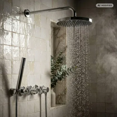Produktbild von PaulGurkes Duschset Komplett Regendusche Kreuzgriff Unterputz Dusch Set