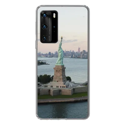Produktbild von MuchoWow® Handyhülle Schutzhülle Hülle für Huawei P40 Pro New York - Freiheitsstatue - Amerika Silikon Softcase Handy Hülle - Schutz