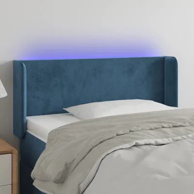 Produktbild von "2026 Promotion" LED Kopfteil - fürs Schlafzimmer - Dunkelblau 83x16x78/88 cm Samt - Bettkopfteil CC5988