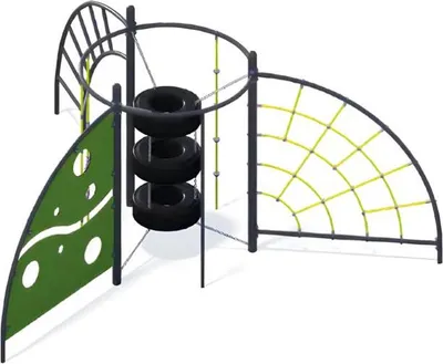 Image de Aire de jeux Barres de préhension Plateforme d'entraînement Passages suspendusPortées de cordes Perches à grimper