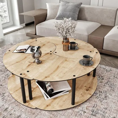 Immagine prodotto di Gignese - Tavolino da Salotto, 70x70x38h cm Marrone Rovere, Modulabile
