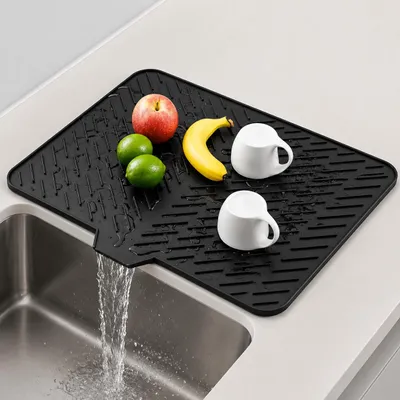Imagen del producto de INF Escurridor de Platos Inclinado de Silicona - Alfombrilla de Drenaje para Encimera de Cocina