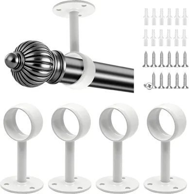 Produktbild von Vorhangstangehalterung, weiß, mit Schrauben - Set mit 4 Stück