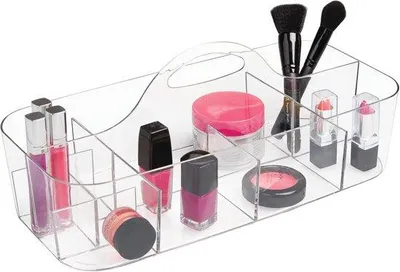 Productafbeelding van Badkamer Opberger - Cosmetica Tas - Alles Georganiseerd - Met Handvat - 37cm - Transparant