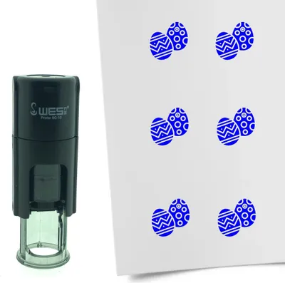 Produktbild von CombiCraft Selbstfärbender Stempel 'Osterei' in der Farbe Blau, Ø10mm