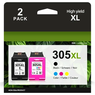 Immagine prodotto di Cartucce compatibili XL per stampanti HP 305, originali, nero