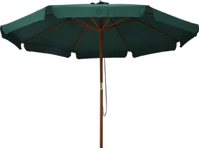 Image de vidaXL Parasol avec mât en bois 330 cm vert