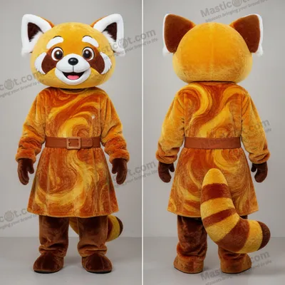 Produktbild von Flauschige MASTICOT rote Panda-Maskottchen in Rostorange