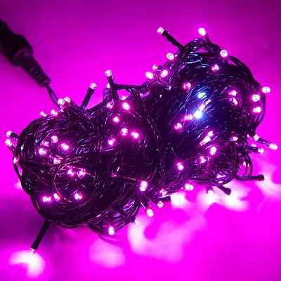 Zdjęcie produktu dla 20M 156LEDs LED Fairy Lights Pink, IP44 Wodoodporne lampki choinkowe do dekoracji wnętrz, ogrodów, choinek, przyjęć weselnych (czarny kabel, tryb stałego światła)