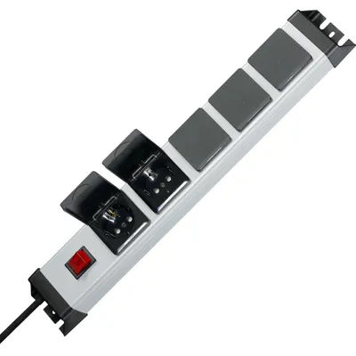 Obrázok produktu pre Kopp POWERversal, 1,4 m, IP20, Čierna, Šedá, 5 AC zásuvky/AC zásuviek, 3600 W, 16 A