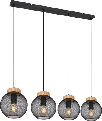 Produktbild von Globo Lighting Hängeleuchte Metall schwarz matt, 4x E27