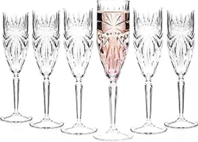Image de RCR Oasis Verres à champagne en cristal, 7,05 x 7,05 x 23,8 cm, transparent