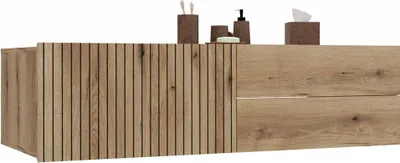 Immagine prodotto di Mobile Lavabo Tigo 1D2S Rovere Evoke 140 Cm 2 Cassetti Fronte Scanalato Sospeso