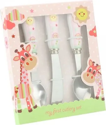 Produktbild von 3-teiliges Kinderbesteck "Giraffe Little Sunshine" - rosa