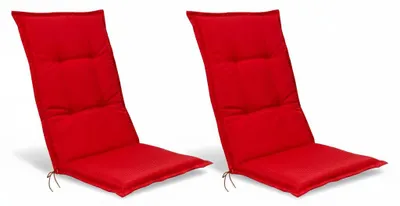 Produktbild von Beautissu 2er Set Hochlehner Set Base HL Sitzkissen, 120x50x6cm Rot