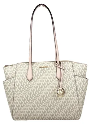 Image de Michael Kors Marilyn cabas logo vanille, rose, doré