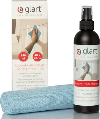 Produktbild von Glart 45KR Küchenfrontenreiniger 250ml + Mikrofasertuch - Streifenfrei