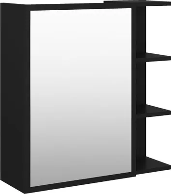 Immagine prodotto di vidaXL Armadio a specchio per bagno nero 62,5x20,5x64 cm Materiale a base di legno