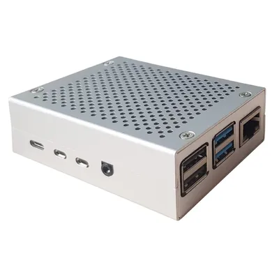 Produktbild von Aluminium Gehäuse für Raspberry Pi 4 Modell B, silber