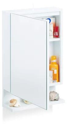 Spiegelkast mit Steckdose, 1 Tür, HxBxT 55x35x12 cm, Weiß