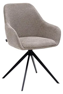Imagen del producto de Silla giratoria para comedor en color taupe, diseñada para mayor comodidad