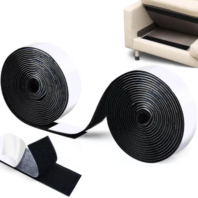 Selbstklebendes Klettband, extra stark, 2 cm × 300 cm, schwarz