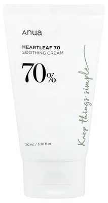 Image de ANUA - Crème apaisante à 70% de feuilles de cœur - Crème apaisante à 70% d'extrait de feuilles de cœur - 100 ml
