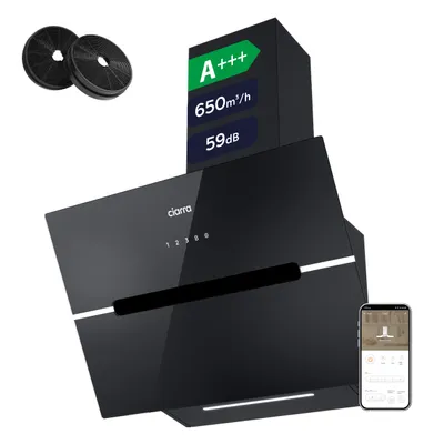 Produktbild von CIARRA Kopffreihaube A+++ 650 m³/h Dunstabzugshaube 60cm WIFI + APP & Touch Control Booster VM6736FB