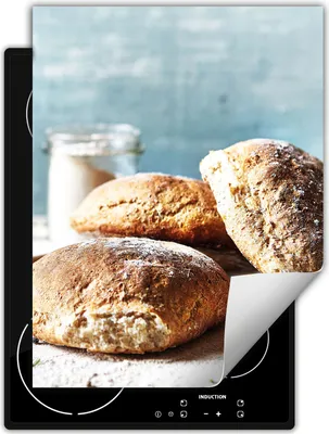 Produktbild von DarHaus Herdabdeckplatte Einteilig Küche Abdeckplatte für Glaskeramikfeld Abdeckung Induktionskochfeld Aufrollbare Matte 40x52 cm, Brot