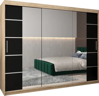 Produktbild von Kleiderschrank, Schiebetürenschrank Schlafzimmer, Schrank mit Spiegel VERONA 4 250 cm