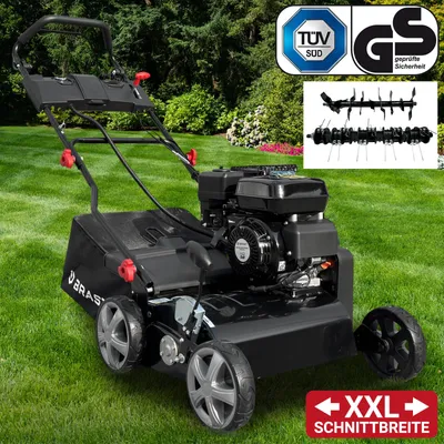 Produktbild von BRAST Vertikutierer Benzin 4,5kW (6,12PS)   4-Takt Motor 212ccm   Elektro-Start-Funktion   45cm Arbeitsbreite      50L Fangkorb