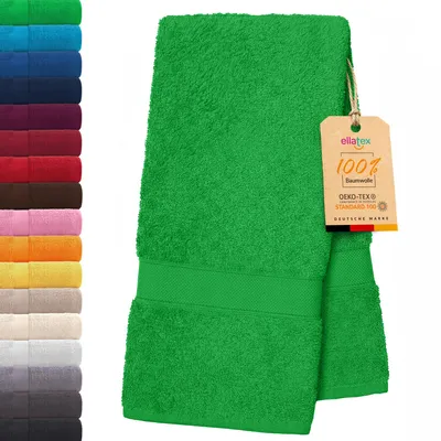 Produktbild von EllaTex PARIS Handtuch 50x100 cm – 100% Baumwolle, 500 g/m² Frottier, flauschig & saugstark, in Farbe: Grün