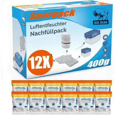 Produktbild von BigDean Luftentfeuchter Nachfüllpack 12 x 400 Gramm Premium Granulat