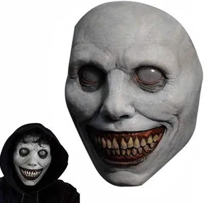 Image de Masque d'Halloween en latex naturel - Masque d'Halloween - Masque d'Halloween effrayant - Masque de démon souriant