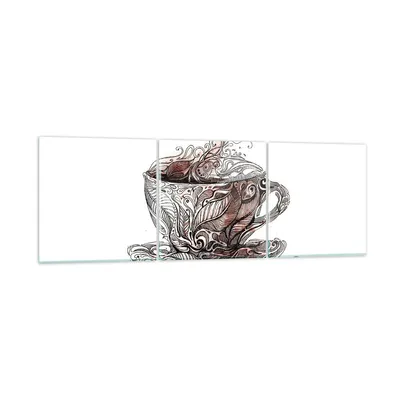 Produktbild von Bilder auf glas - Abstraktion Tasse Tee heiß - 120x40cm - Glasbilder - Wandbilder - Kunstdruck - zum Aufhängen bereit - Wanddekoration aus Glas - Glas Bilder - Wandbild auf Glas - GCA120x40-2976