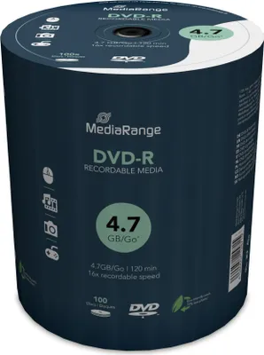 Produktbild von MediaRange DVD-R 4.7GB|120min 16-fache Schreibgeschwindigkeit, 100er Pack, MR442