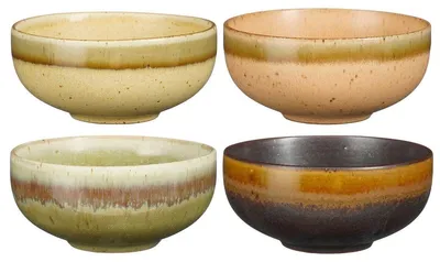 Productafbeelding van Mica Decorations Set van 4 kommen - Servies van steengoed met reactieve glazuur - Muesli-kommen voor ontbijt, dessert en snacks - Geschikt voor vaatwasser en magnetron - Ø11 x 5,5 cm